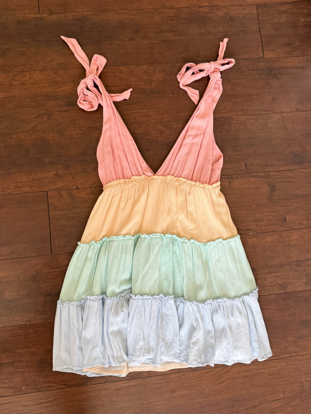 Storia Pastel Tiered One-Piece Bodysuit — Pink, Peach, Mint, Light Blue